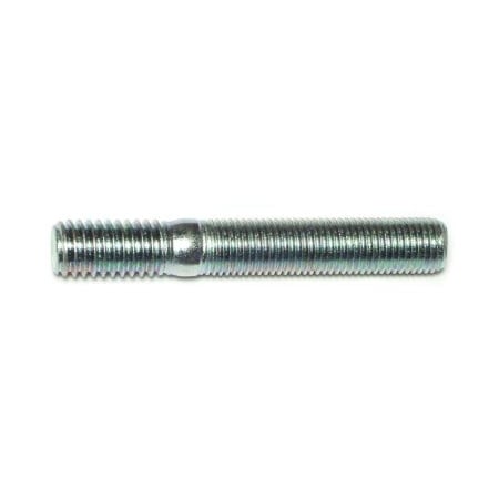 Midwest Fastener Double-End Threaded Stud, 7/16"-14 Thread to 7/16"-20 Thread, 3 in, Steel, Zinc Plated, 8 PK 73154
